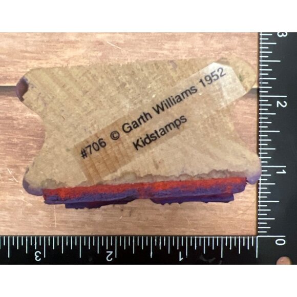 Vintage Garth Williams Kidstamps #706 Rubber Stamp With Pig & Spider Web Design - Picture 4 of 7